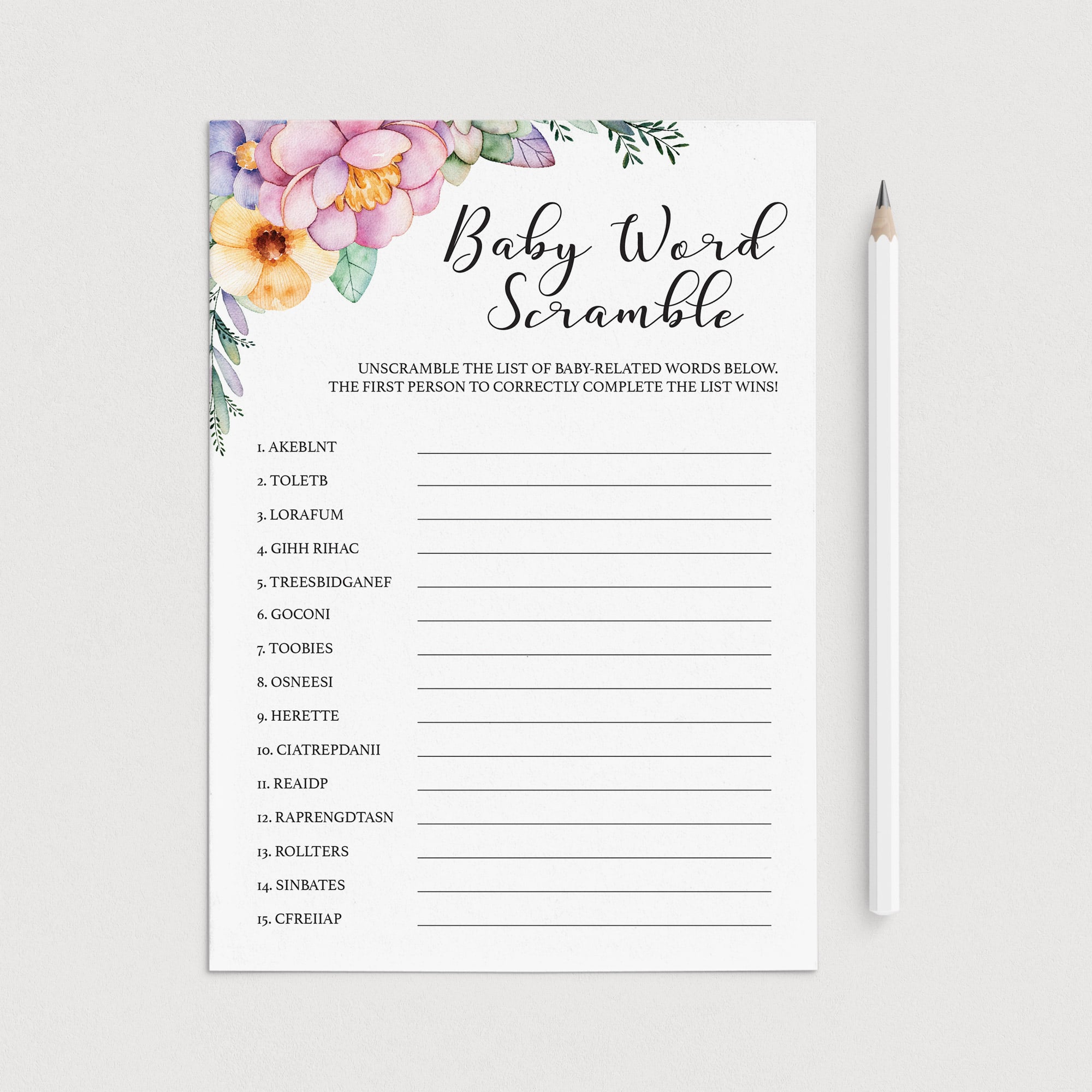 Instant download baby sprinkle game for girl by LittleSizzle