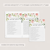 Instant Download Baby Shower Game Package Blush Floral
