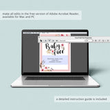 Pink floral baby shower game match the baby face printable sign by LittleSizzle