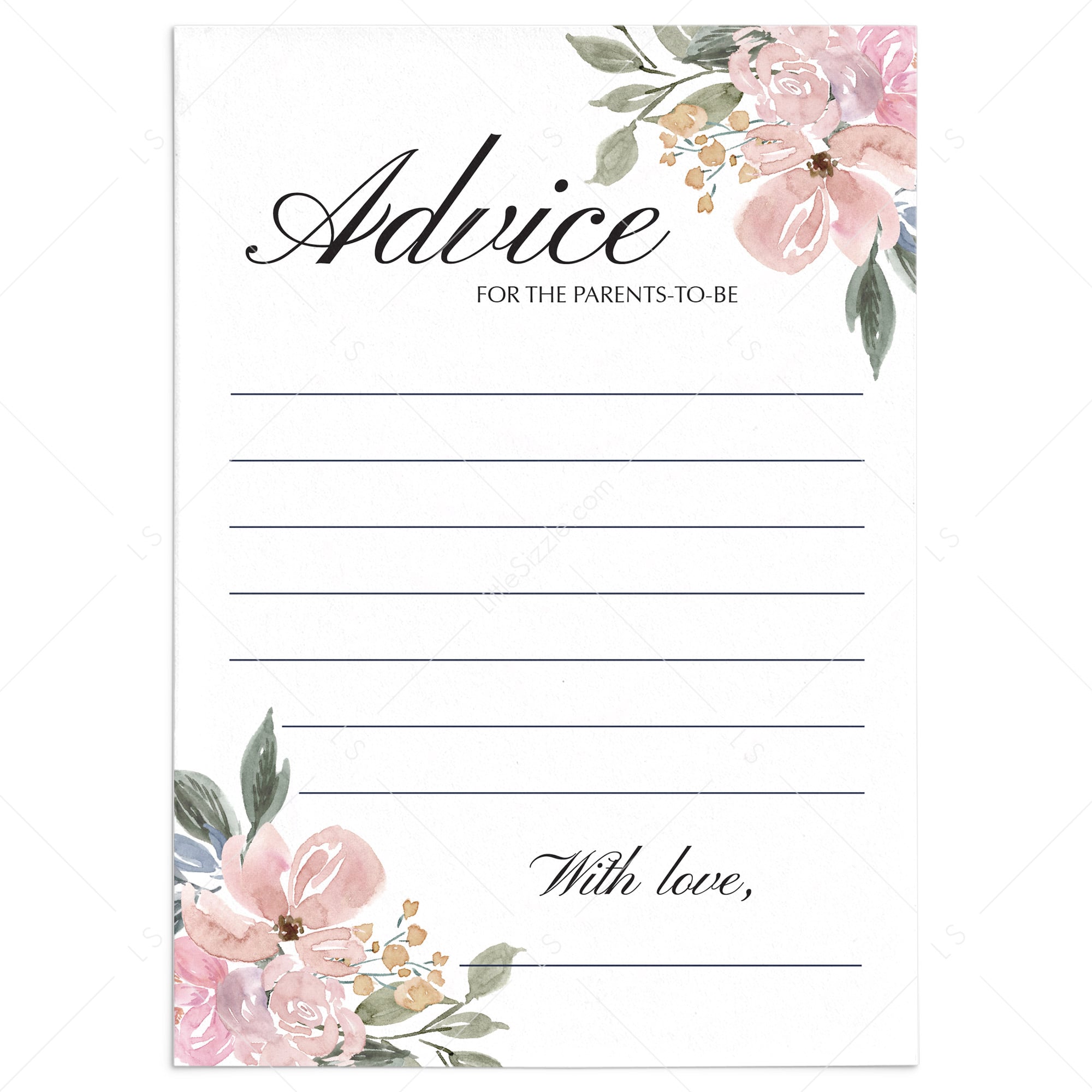 Baby advice cards for new parents girl shower by LittleSizzle