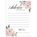 Baby advice cards for new parents girl shower by LittleSizzle
