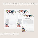 Baby Wishes Printable for Boho Baby Party