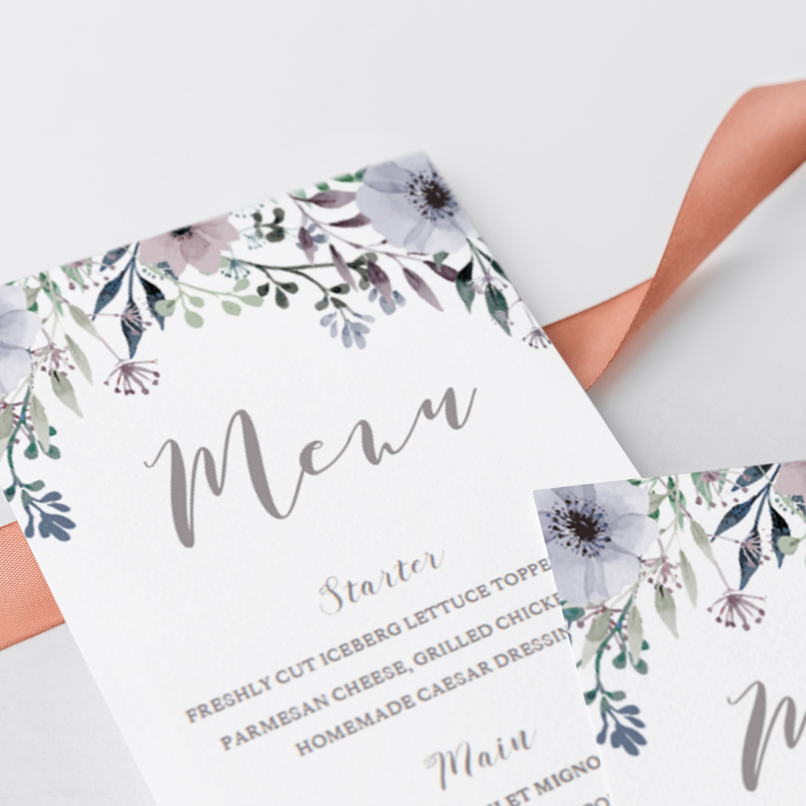 DIY menu card template downloadable PDF by LittleSizzle