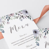 DIY menu card template downloadable PDF by LittleSizzle
