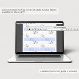 Printable Place Cards with Pink and Green Flowers