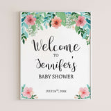 Floral Baby Shower Welcome Sign Template