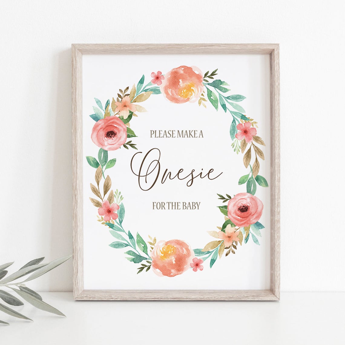 Floral wreath baby shower decor by LittleSizzle