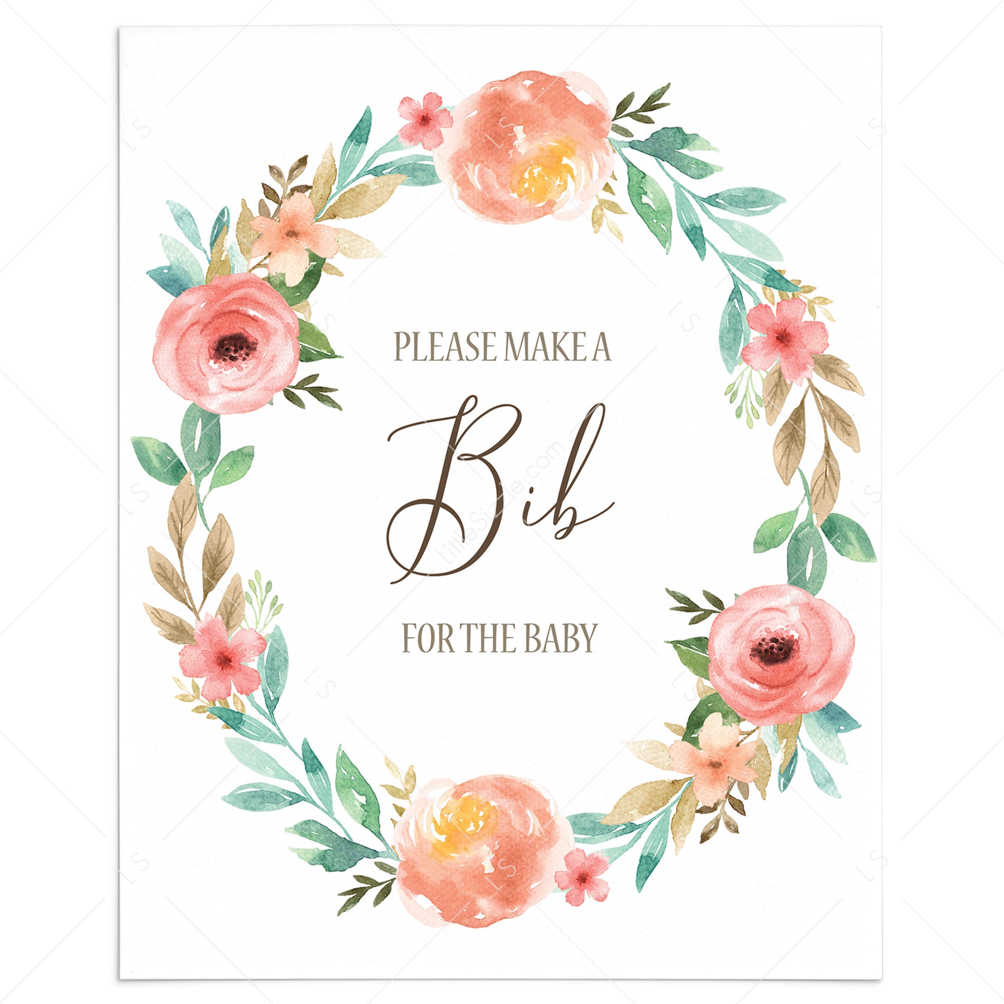 Girl Baby Shower Bib Decorating Station Sign by LittleSizzle