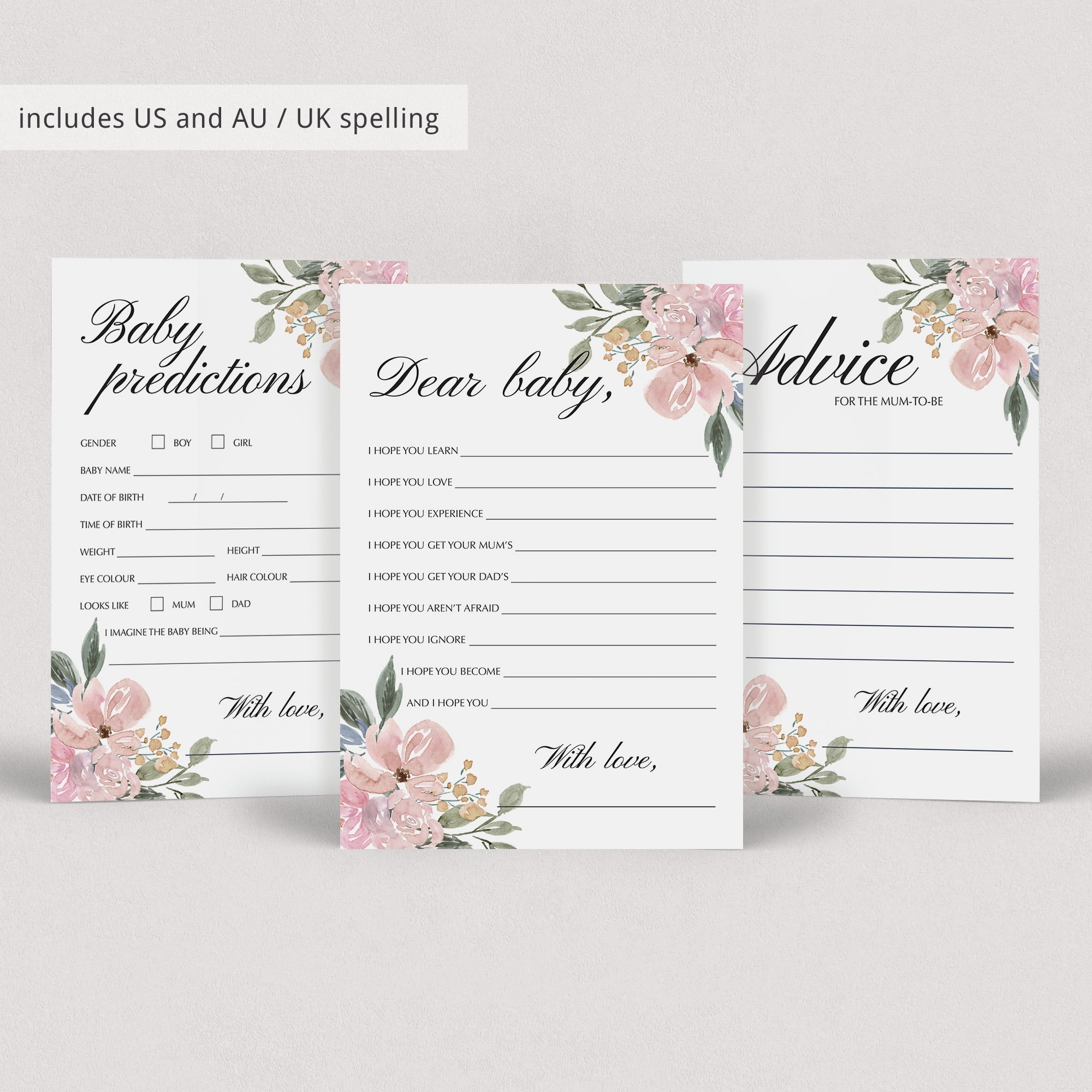 Instant download neutral baby games flower watercolor by LittleSizzle
