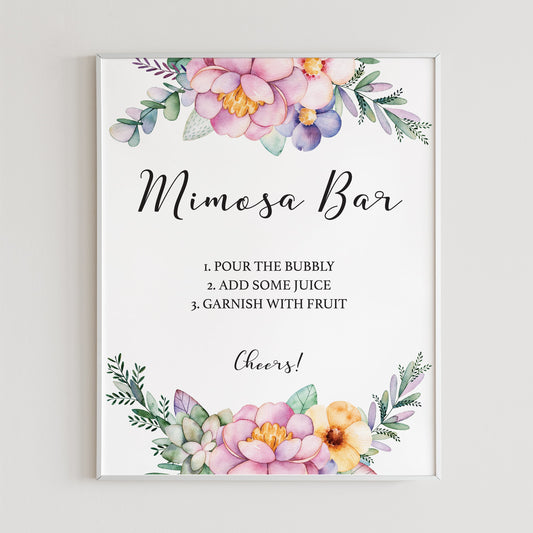 Pink purple flower mimosa bar printable by LittleSizzle