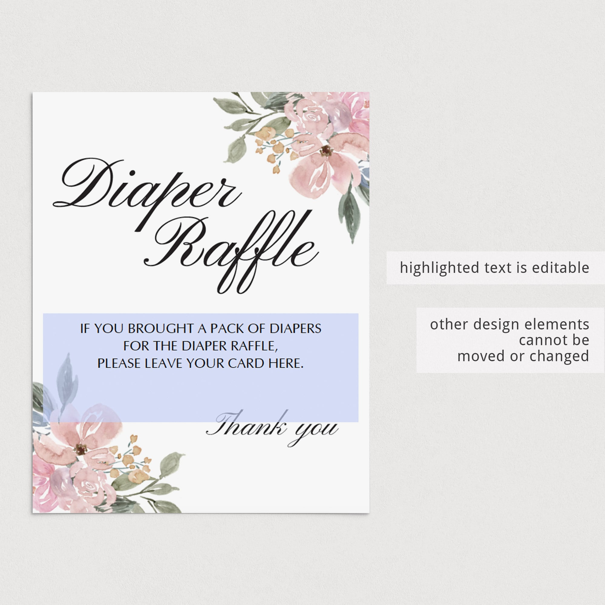 Floral watercolor baby shower decor by LittleSizzle