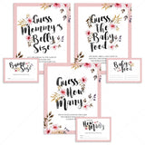 Floral baby shower guessing games bundle printable by LittleSizzle