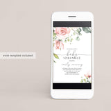 Blush Floral Baby Sprinkle Invitation Editable Template