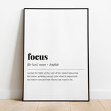 Focus Definition Print Instant Download