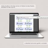 Blank food tent cards for green baby shower by LittleSizzle