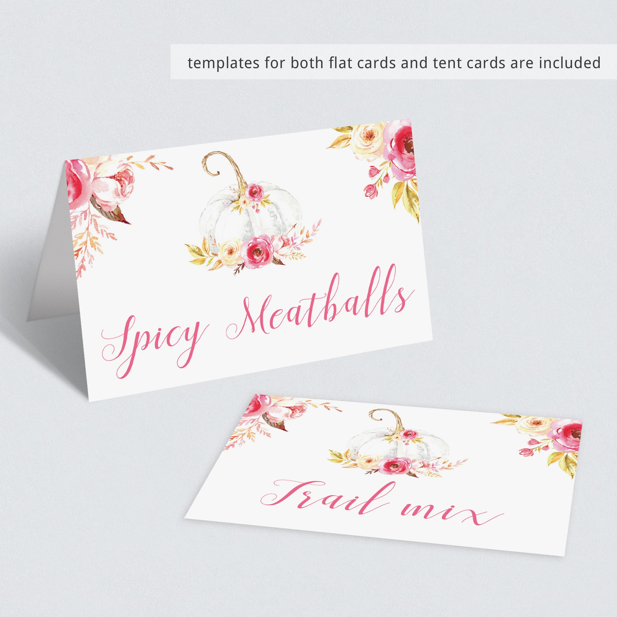 Floral fall food tent template by LittleSizzle