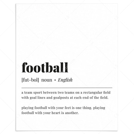 Football Definition Print Instant Download by LittleSizzle