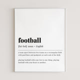 Football Definition Print Instant Download by LittleSizzle