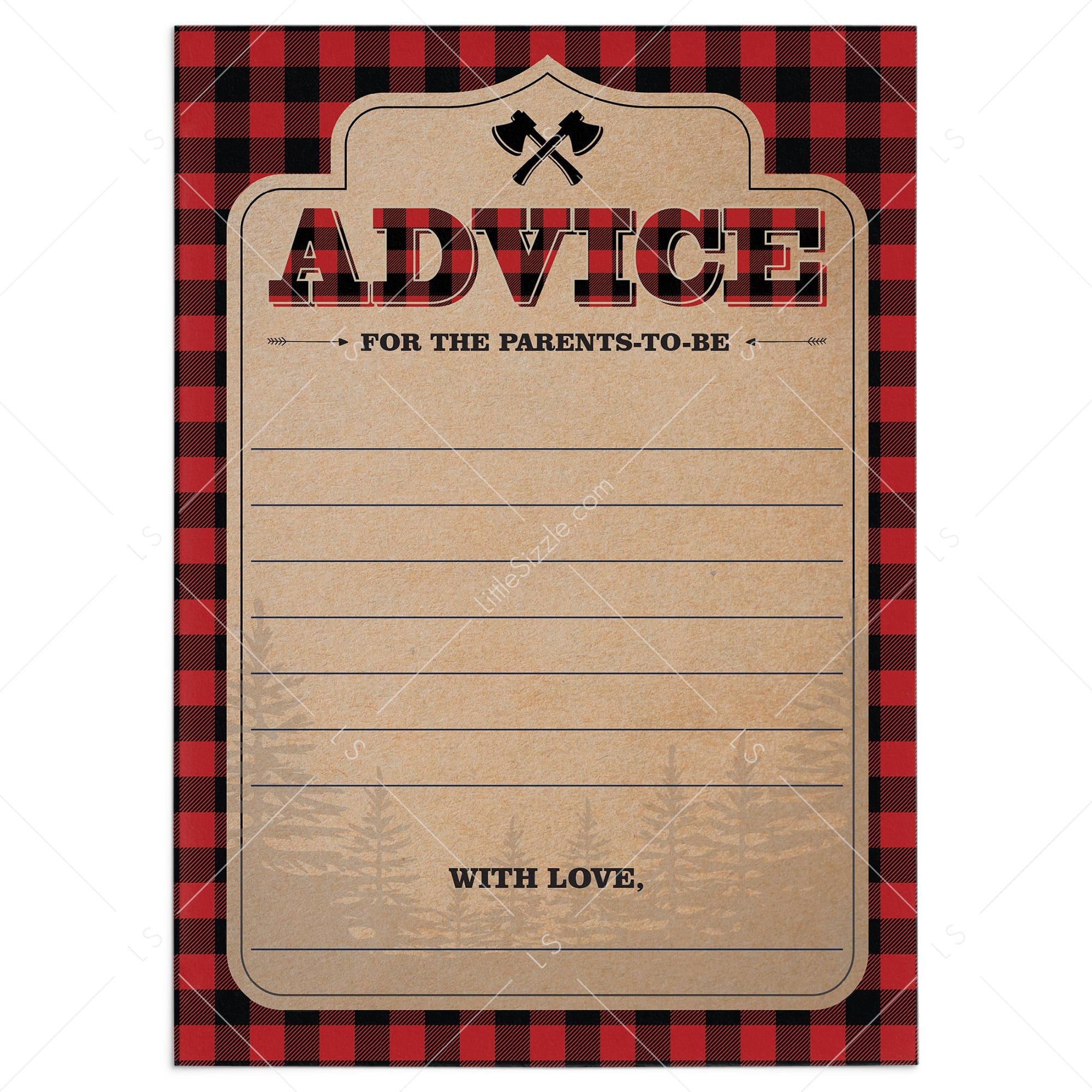 Kraft paper baby shower advice cards for the parents-to-be