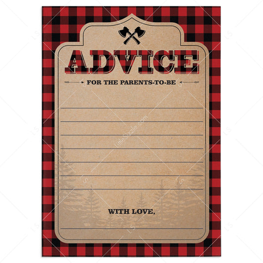 Kraft paper baby shower advice cards for the parents-to-be