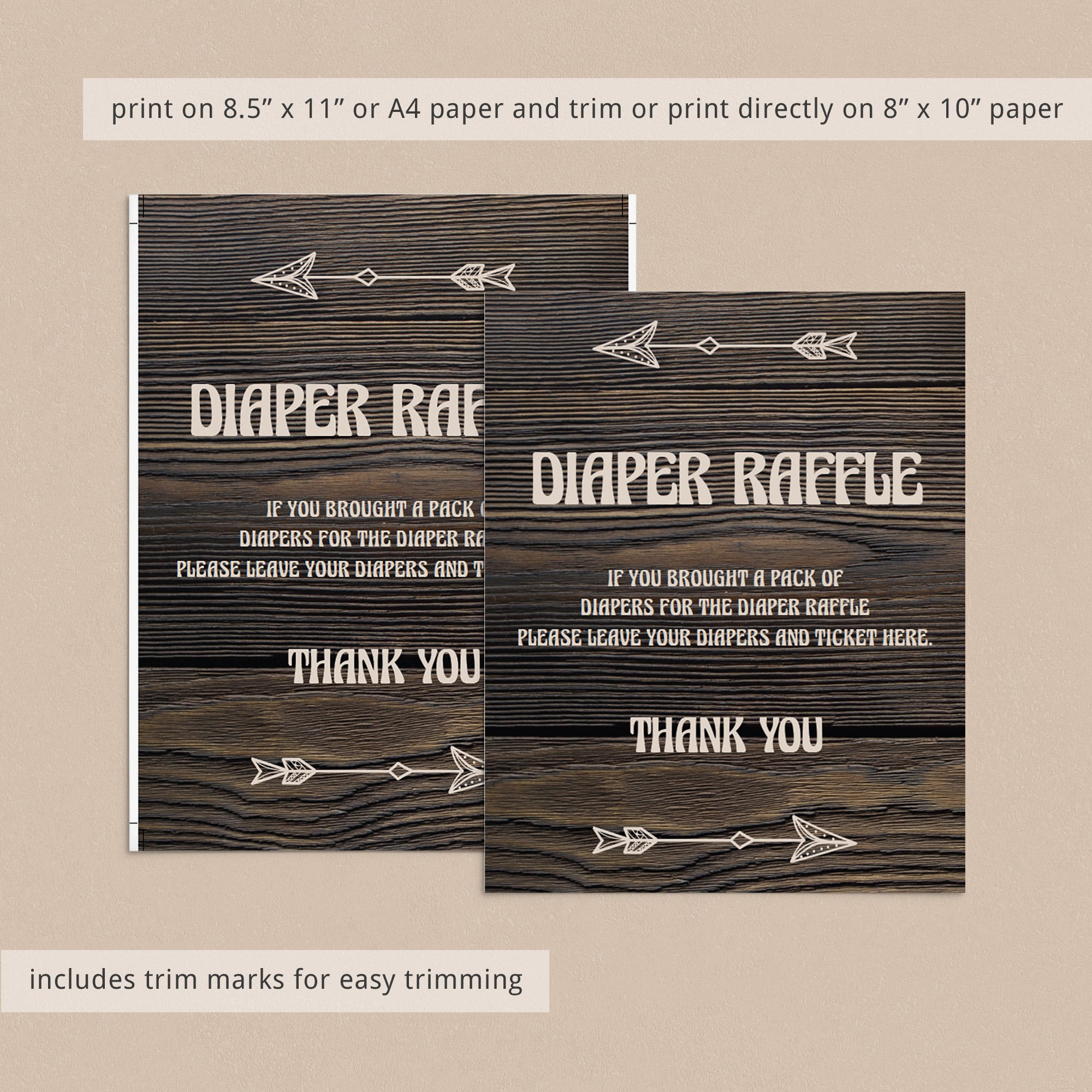 Editable pdf download for rustic shower decor by LittleSizzle