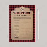 Boy Baby Shower Game Package with Buffalo Plaid Pattern