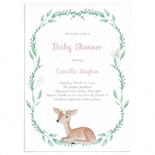 Baby Deer baby shower invitation template by LittleSizzle