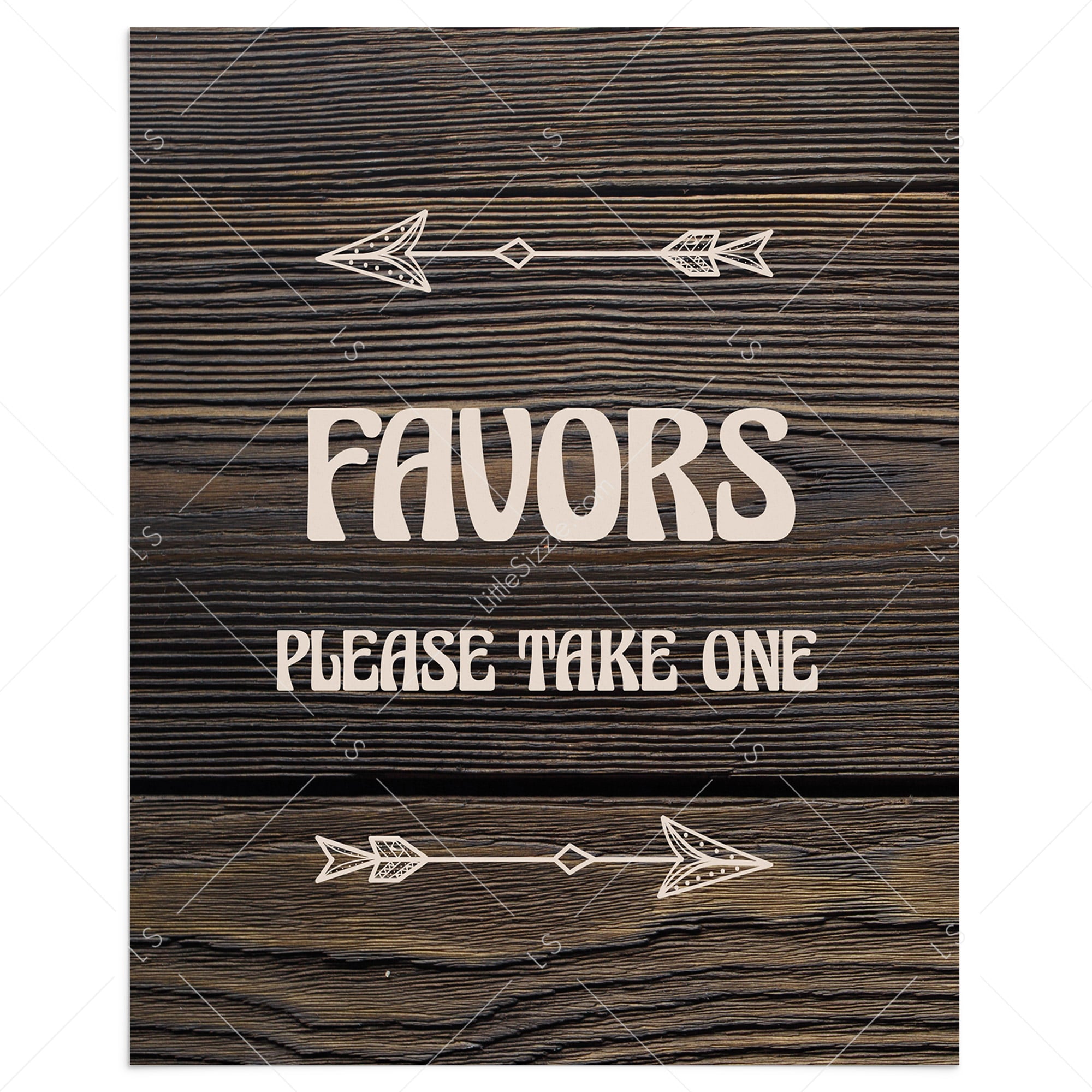 Woodland themed party favors sign printable by LittleSizzle