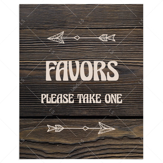 Woodland themed party favors sign printable by LittleSizzle