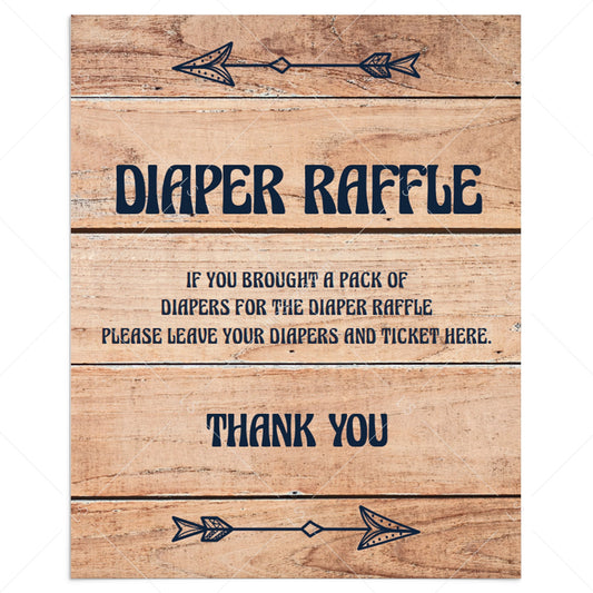 Woodland baby shower diaper raffle sign printable by LittleSizzle