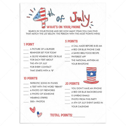 Fun Fourth of July BBQ Game Printable by LittleSizzle