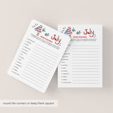 4th of July Game for Kids Word Scramble Printable