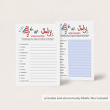 4th of July Game for Kids Word Scramble Printable