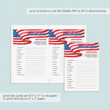 Fourth of July Party Games Bundle Printable & Virtual