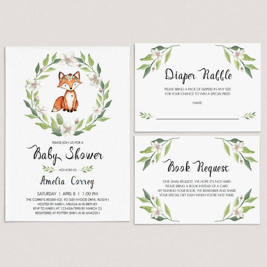 Forest animals baby shower invitation set by LittleSizzle