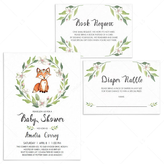 Forest animals baby shower invitation set by LittleSizzle