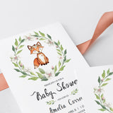 Greenery woodland digital baby shower invitation  by LittleSizzle