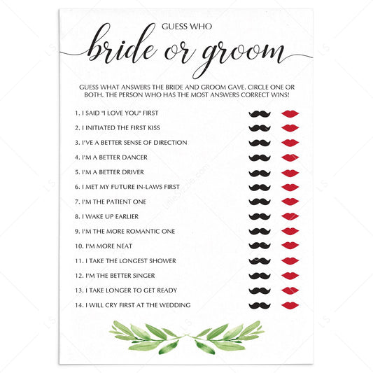 fun bridal shower game bride or groom by LittleSizzle