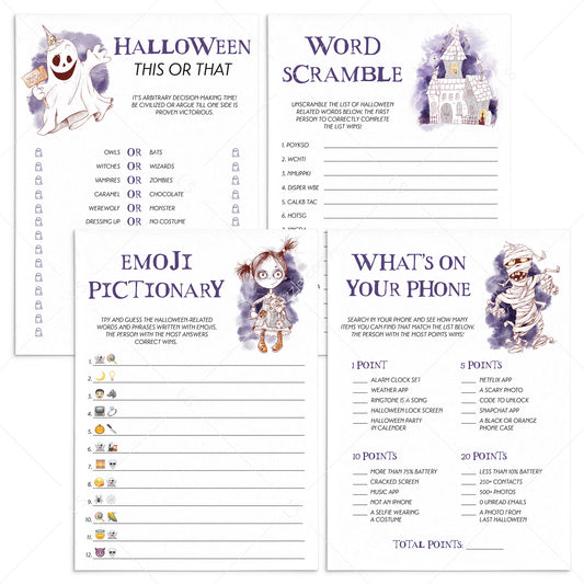 Halloween Games Pack for Adults Printable by LittleSizzle
