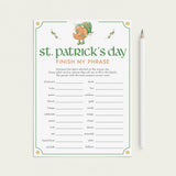 Printable St Patricks Game Finish My Phrase by LittleSizzle