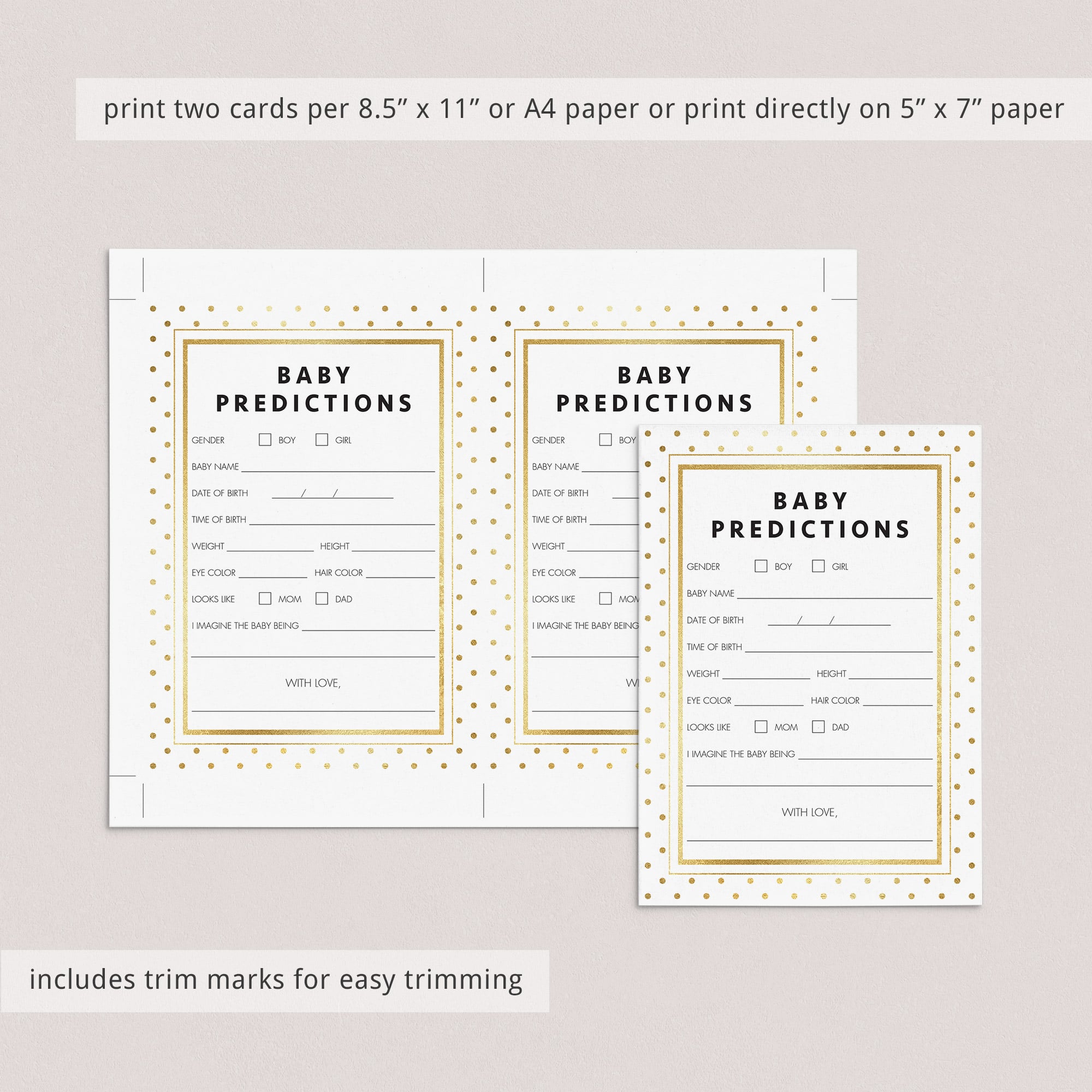 Baby birth predictions printable game by LittleSizzle