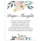 Flower baby shower activity printable diaper thoughts by LittleSizzle