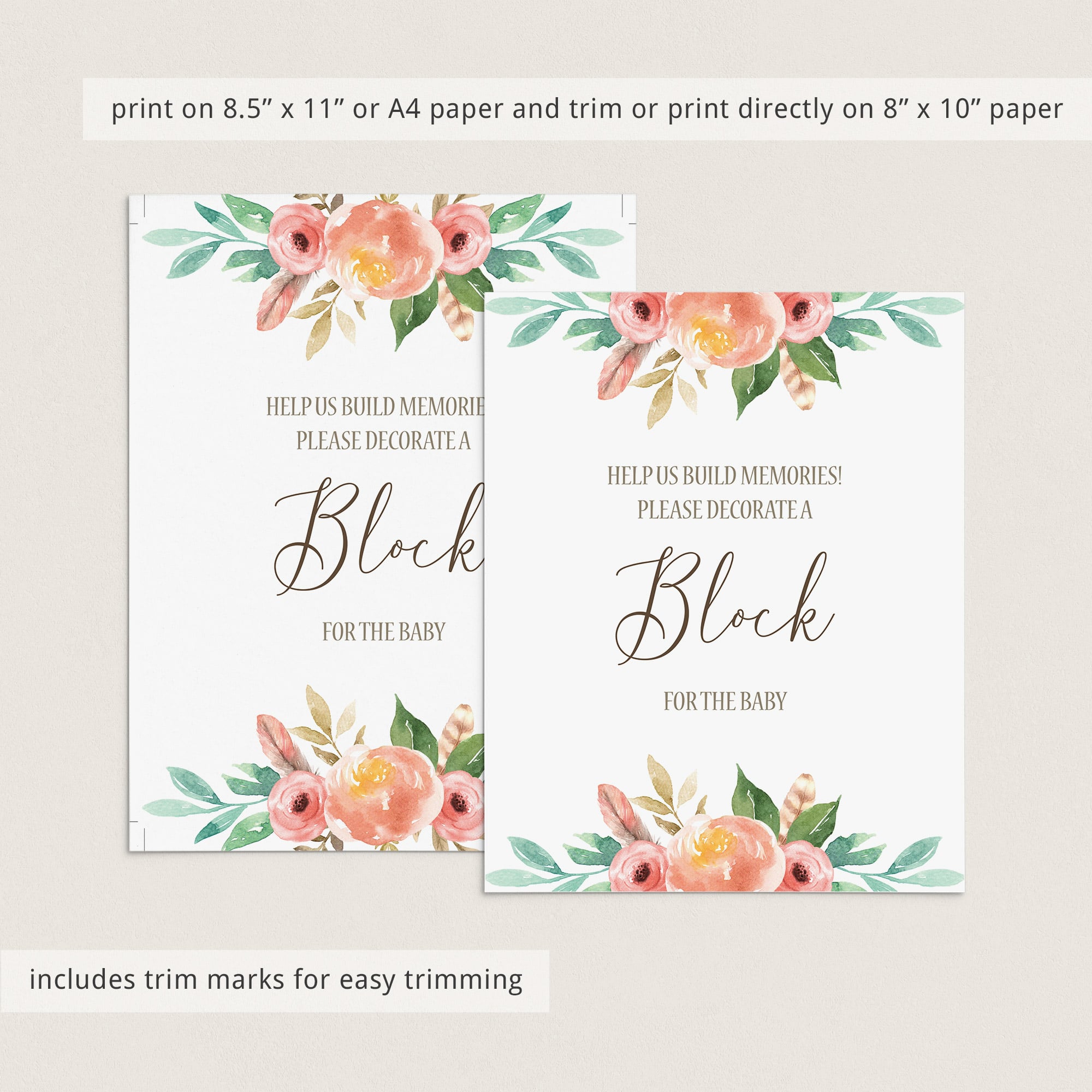 Watercolor flowers baby shower signs  by LittleSizzle