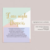 Editable baby shower sign with pink mint and gold by LittleSizzle