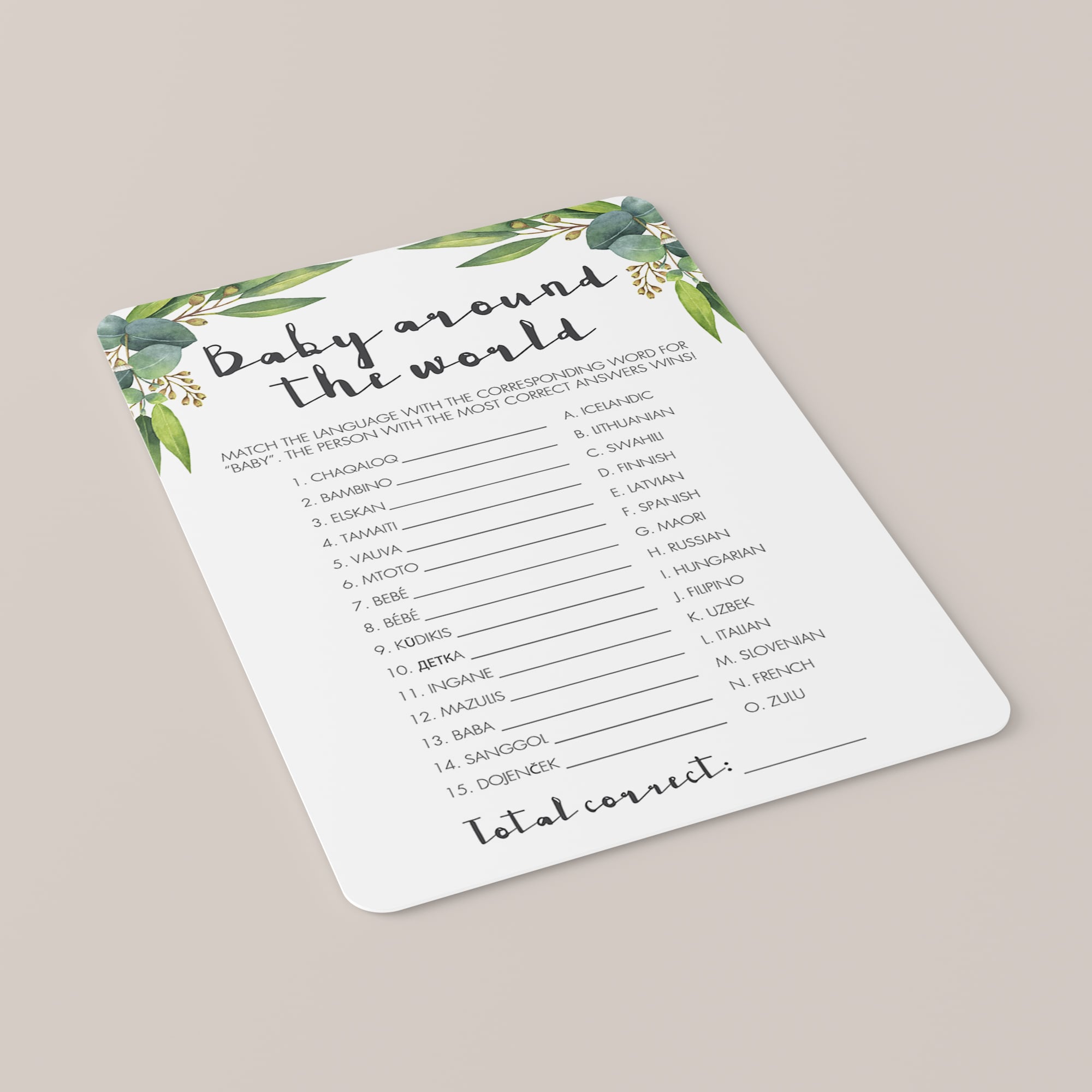Around the world baby shower game by LittleSizzle