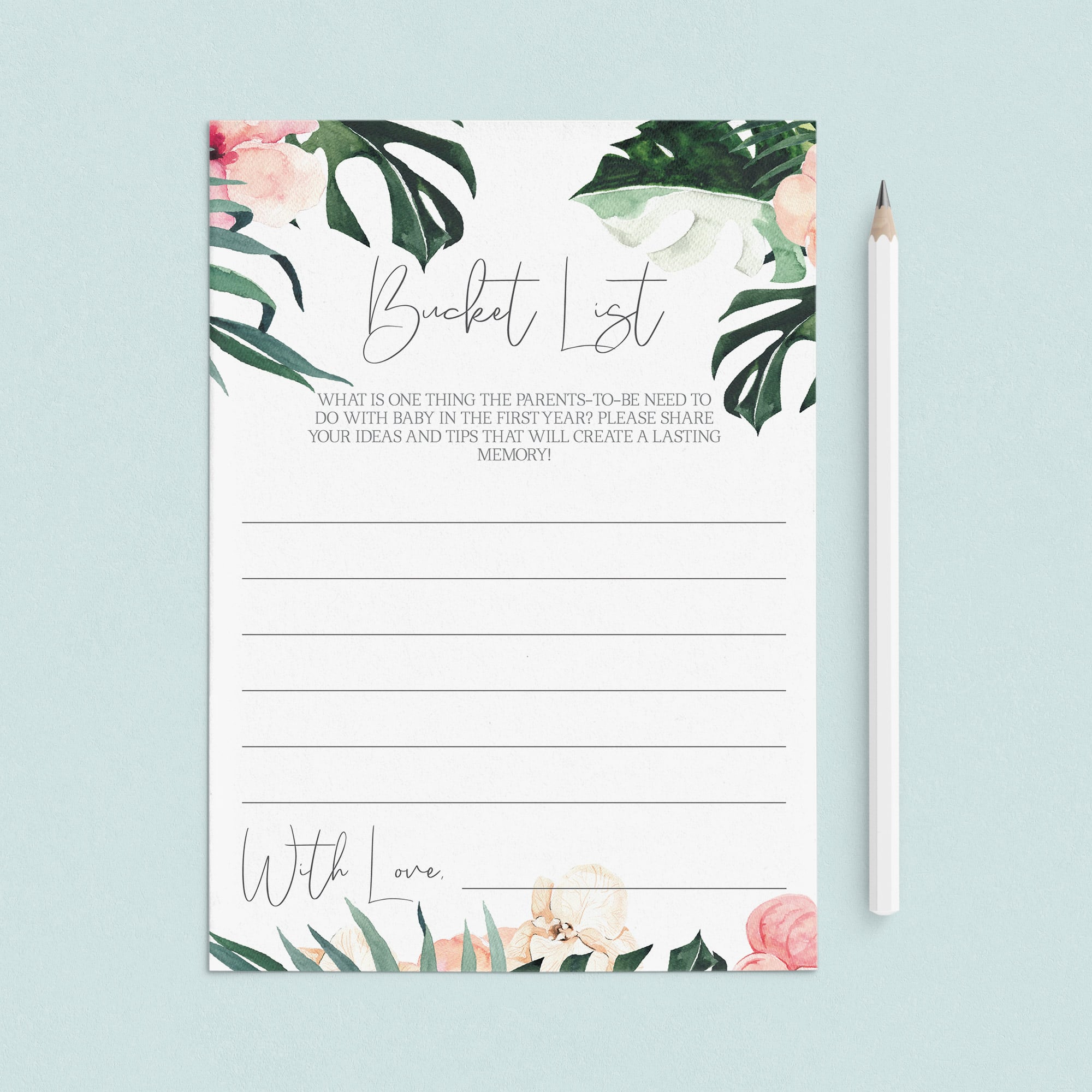 Baby Shower Keepsake Printable Bucket List Cards by LittleSizzle