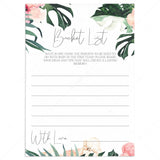 Baby Shower Keepsake Printable Bucket List Cards by LittleSizzle