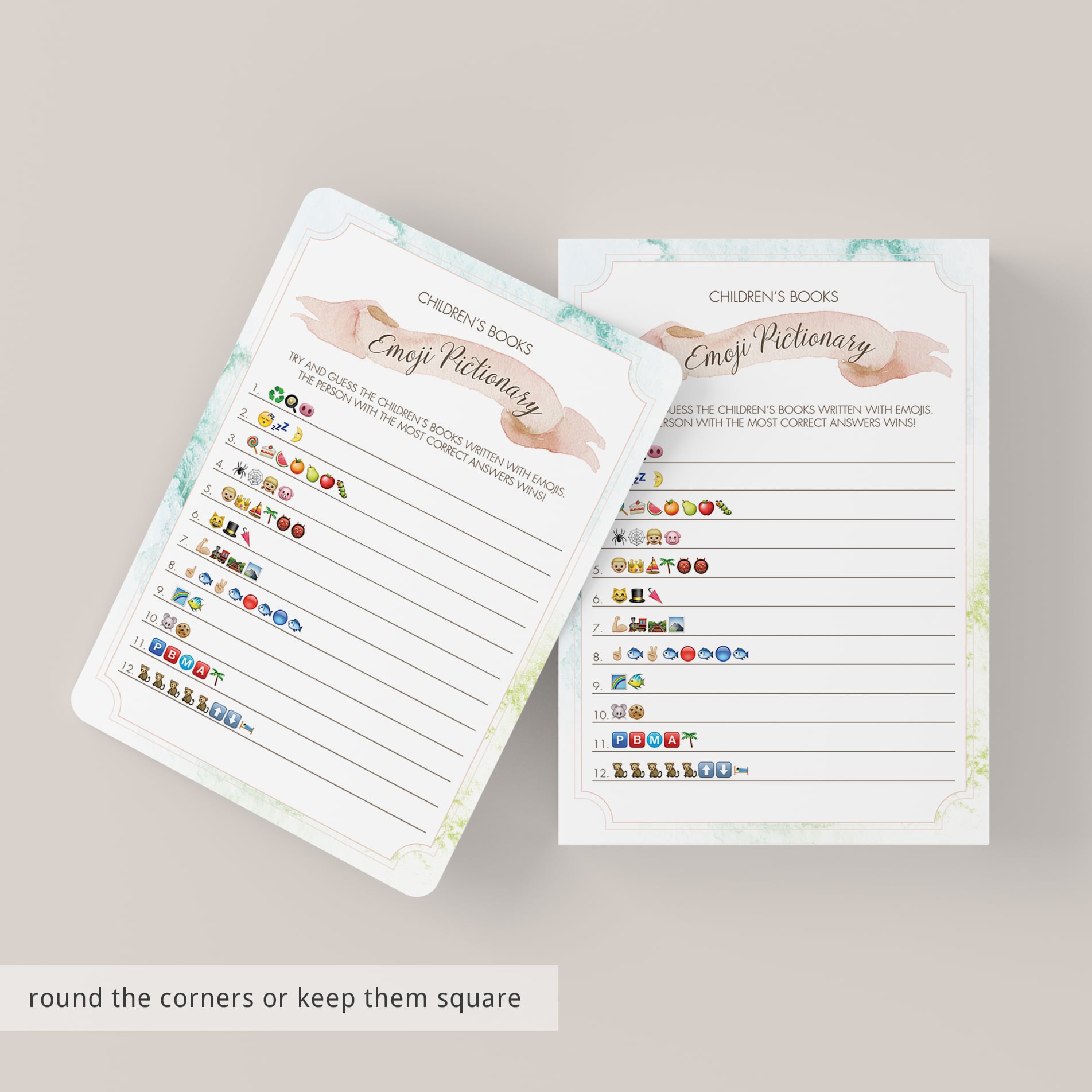 Printable pictionary game for baby party by LittleSizzle