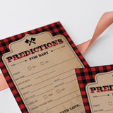 Baby Shower Lumberjack Predictions for Baby Card