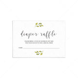 Watercolor green leaf on baby shower invitation inserts by LittleSizzle